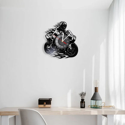 Horloge Vinyle Design Moto