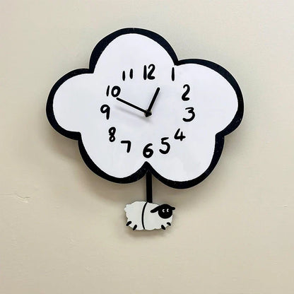 Horloge Murale Silencieuse Chat Balancier Design Original
