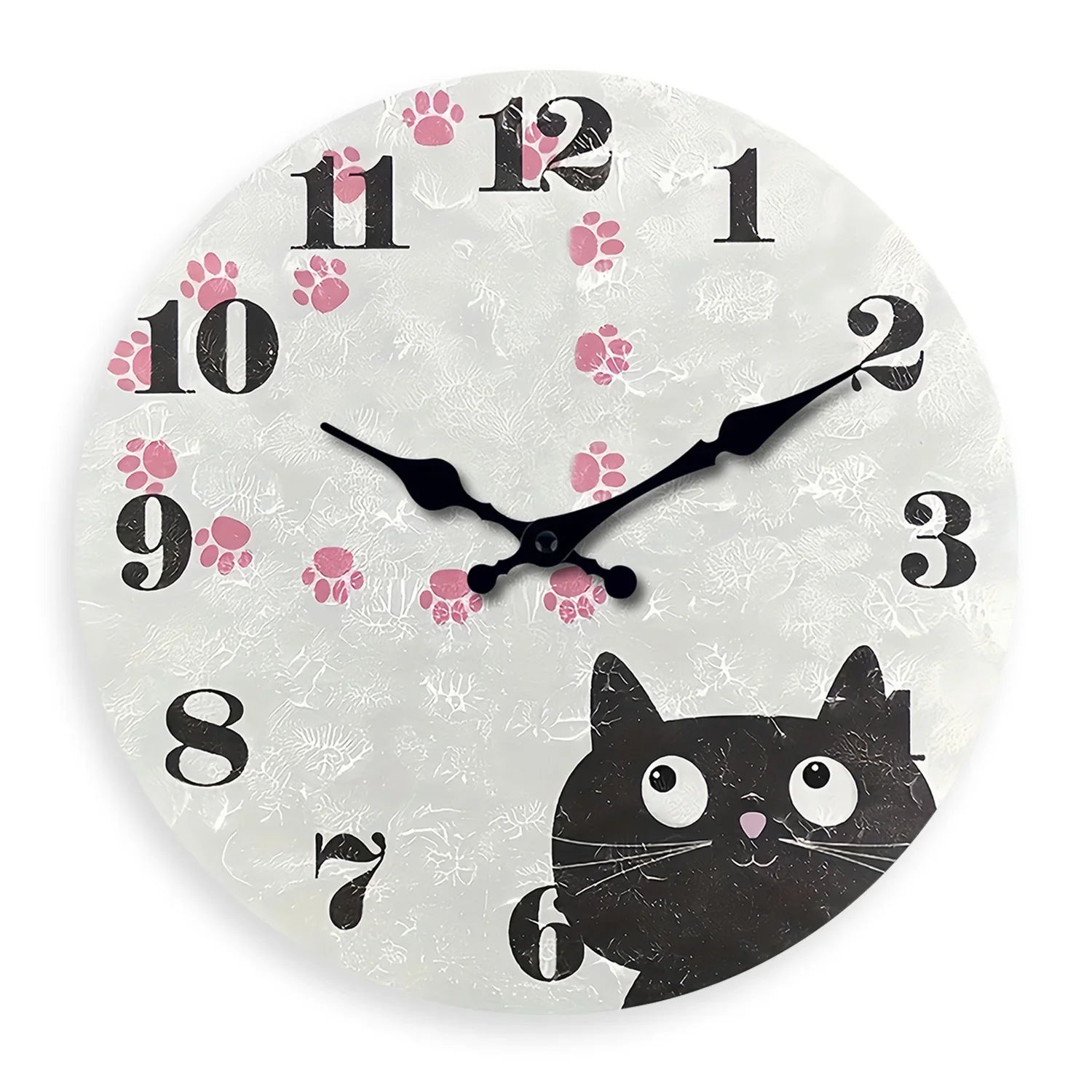 Horloge Chat Noir Empreinte Cœur