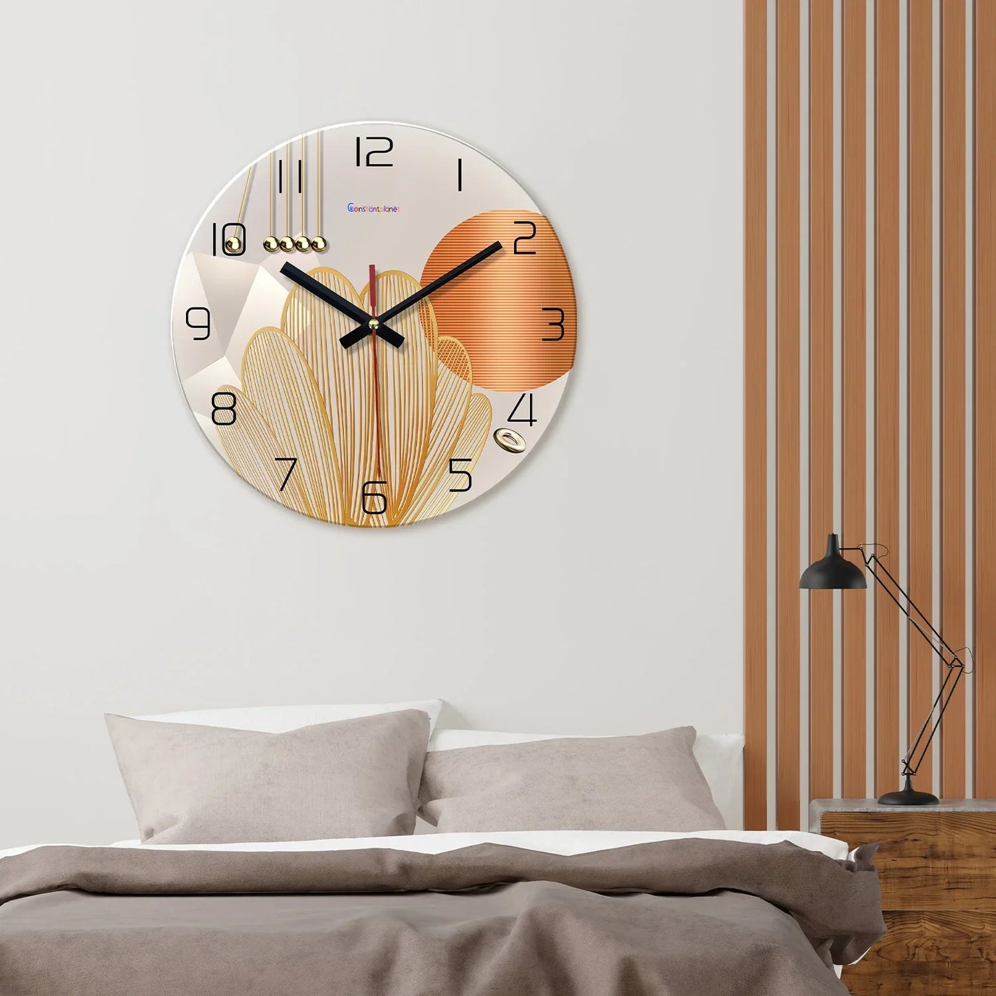 Horloge Murale Design Géométrie Abstraite