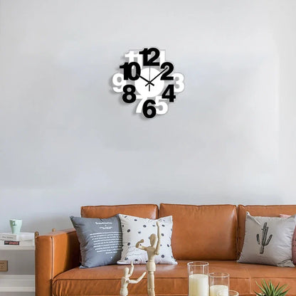 Horloge Murale Silencieuse Noire et Blanche