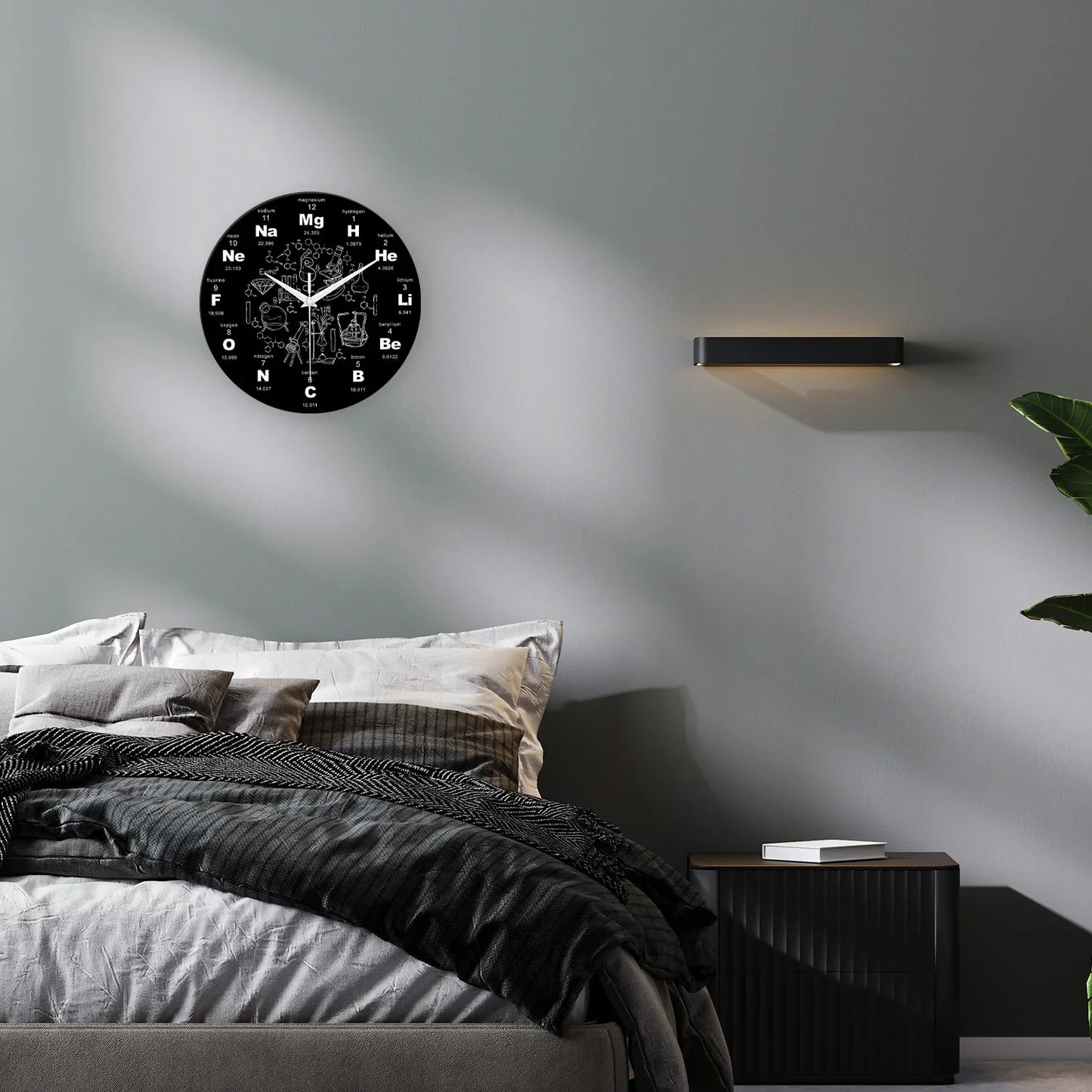 Horloge Murale Originale Éléments Chimiques