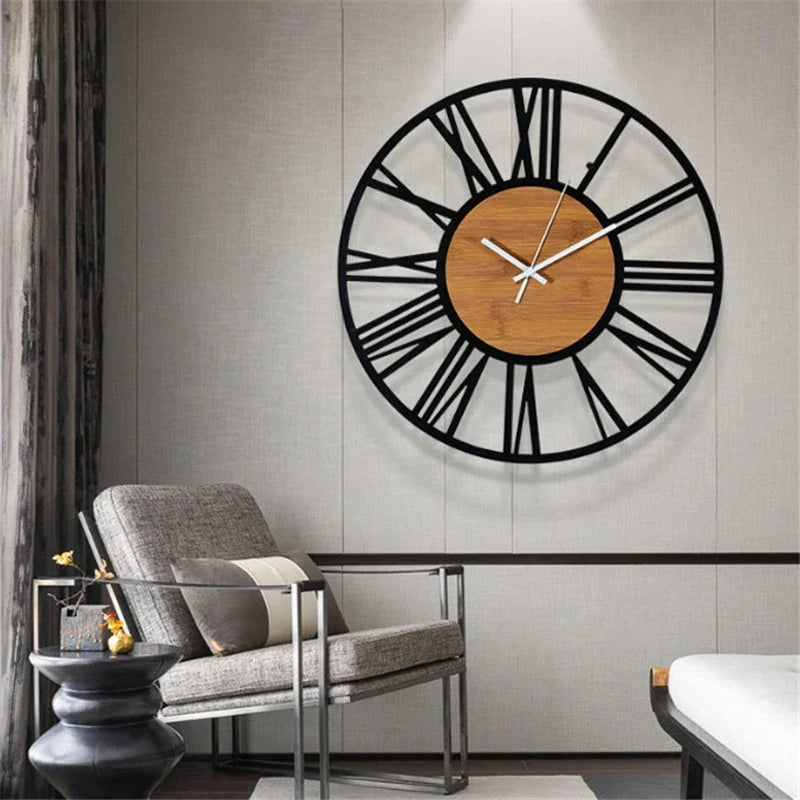 Grande Horloge Murale Vintage Industrielle 60cm