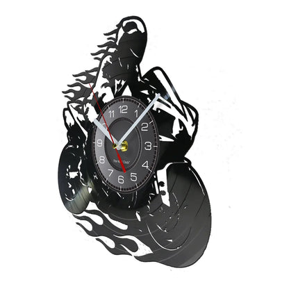 Horloge Vinyle Design Moto