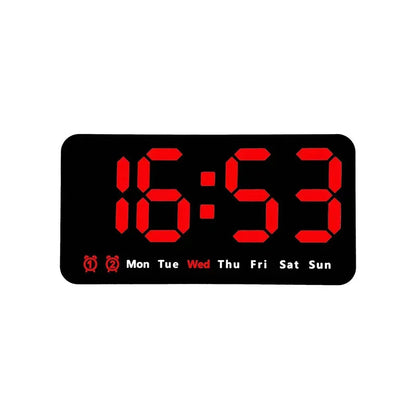 Horloge Murale Digitale LED Grande Taille avec Double Alarme
