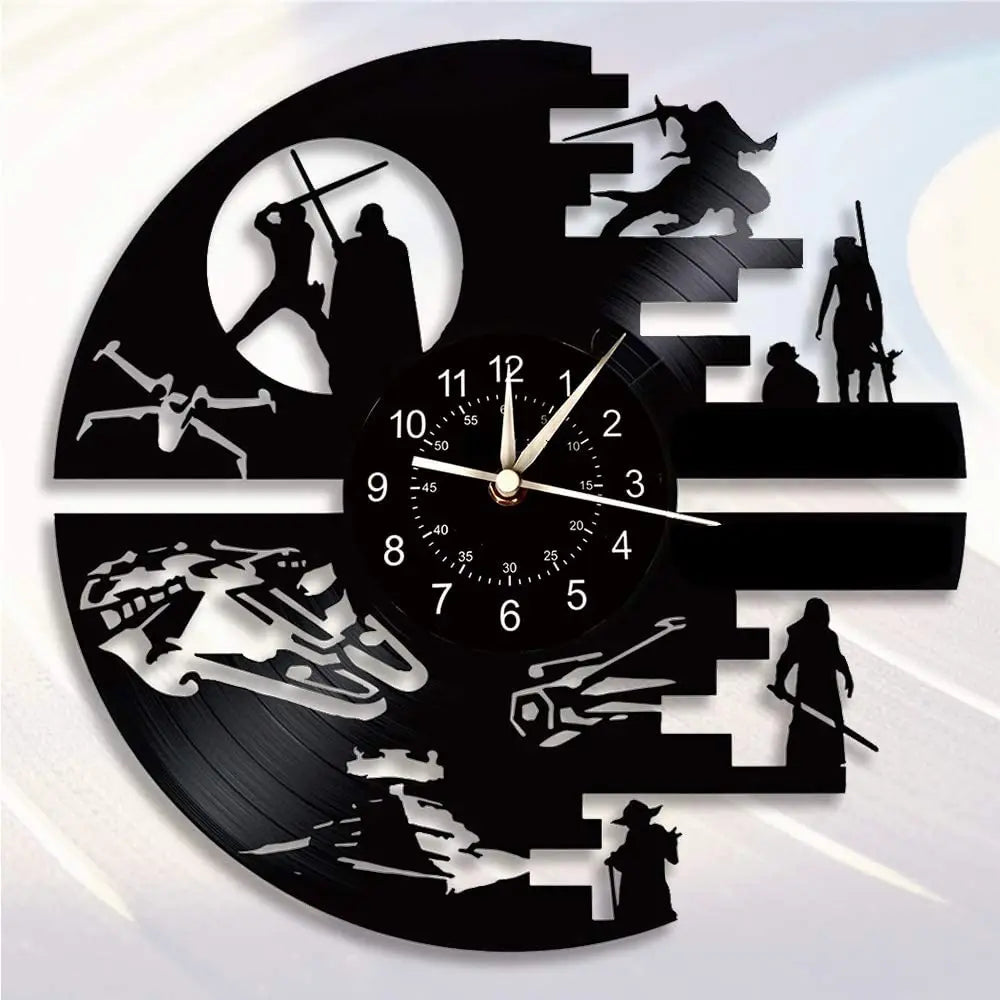 Horloge Murale LED Design Science-Fiction Vinyle 7 Couleurs