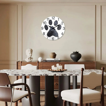 Horloge Chat Patte de Chat Noire