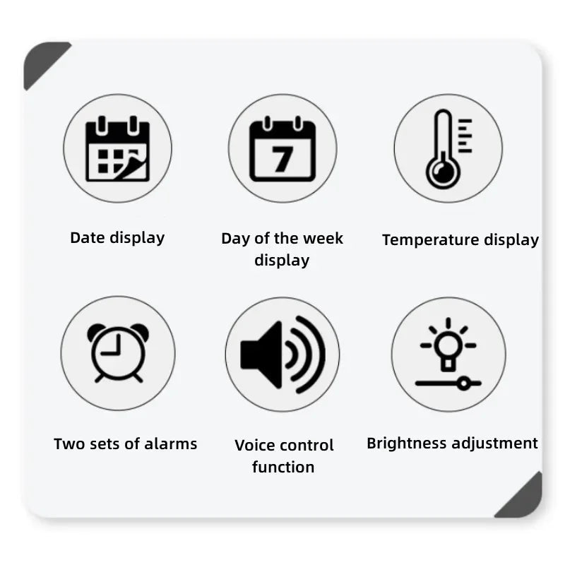 Horloge Murale Digitale LED Grande Taille avec Double Alarme