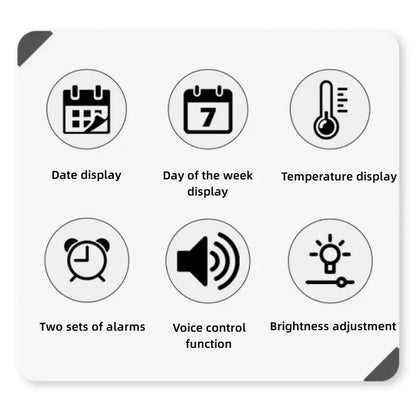 Horloge Murale Digitale LED Grande Taille avec Double Alarme