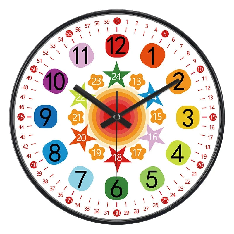 Horloge Murale Silencieuse Éducation Enfant Non Ticking