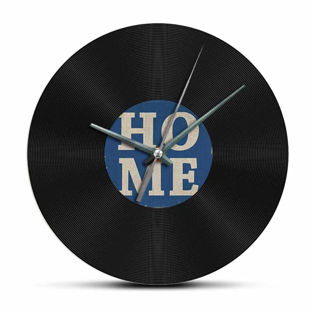 Horloge Murale Rétro Vinyle Noir