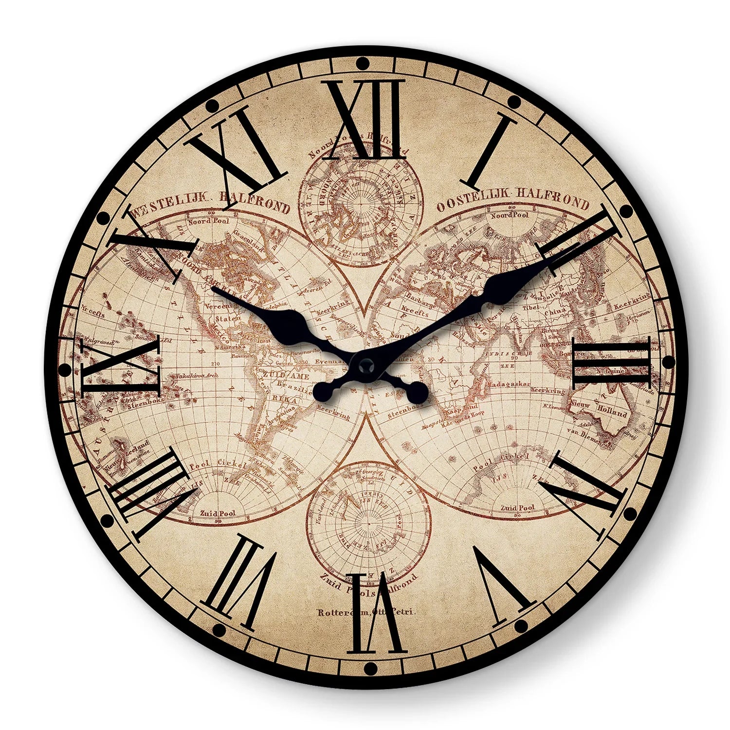 Horloge Murale Vintage Boussole Navire Côte Nautique