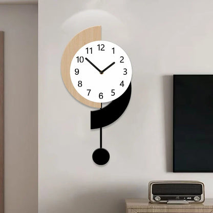 Horloge Murale Silencieuse Design Moderne avec Balancier Original