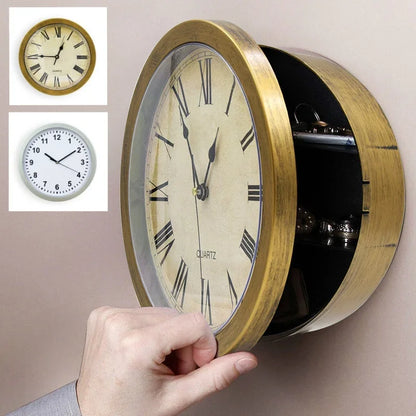 Horloge Murale Vintage Coffre-Fort Secret Intégré