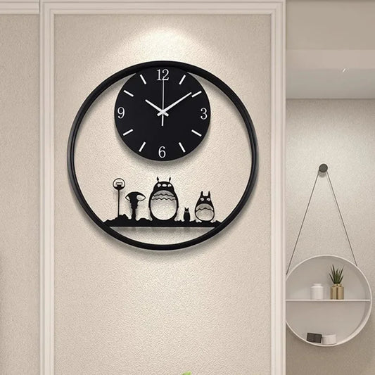 Horloge Murale Silencieuse Cadre Métal Mat Design Minimaliste