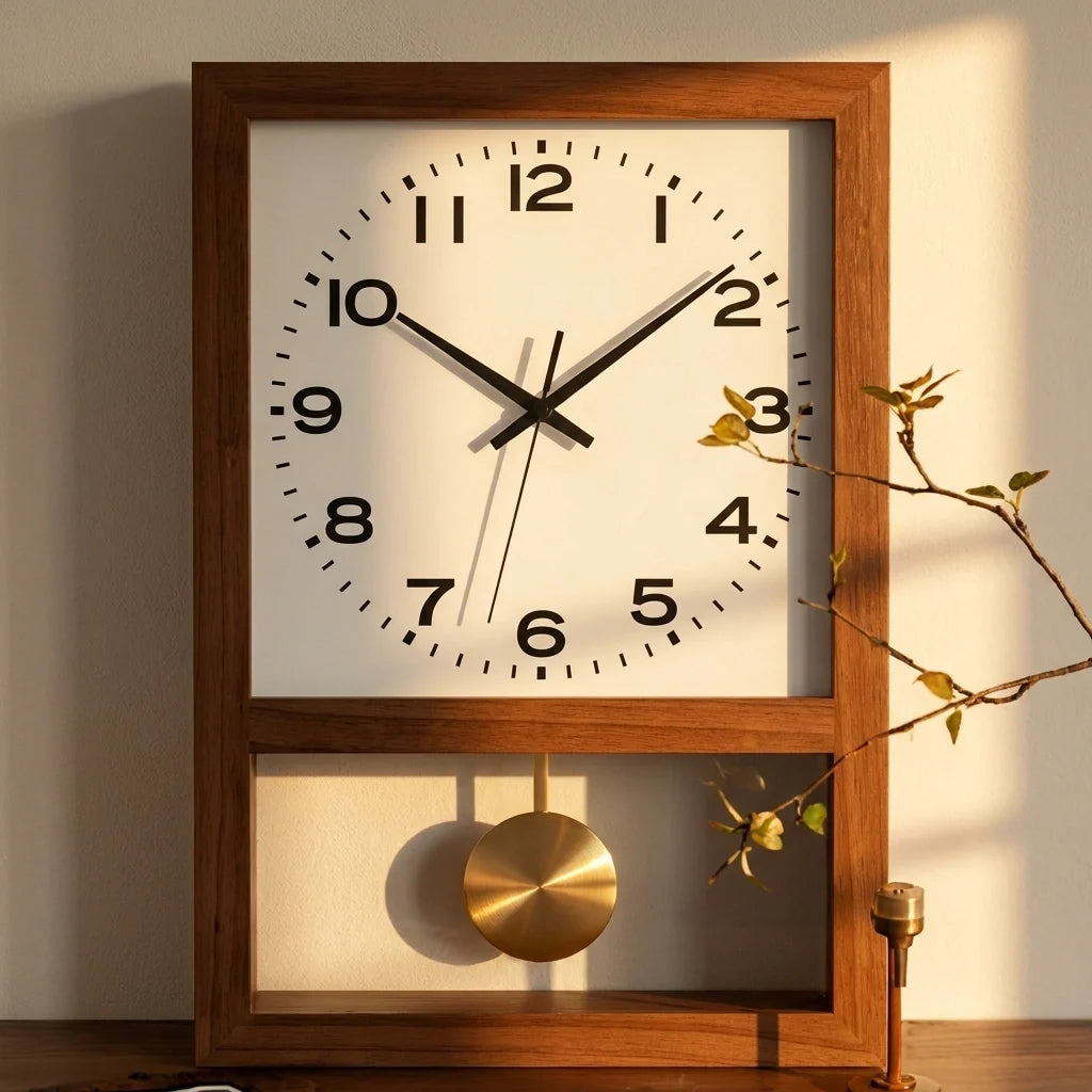 Horloge Bois Style Rétro Japonais