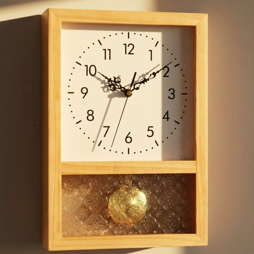 Horloge Bois Style Rétro Japonais