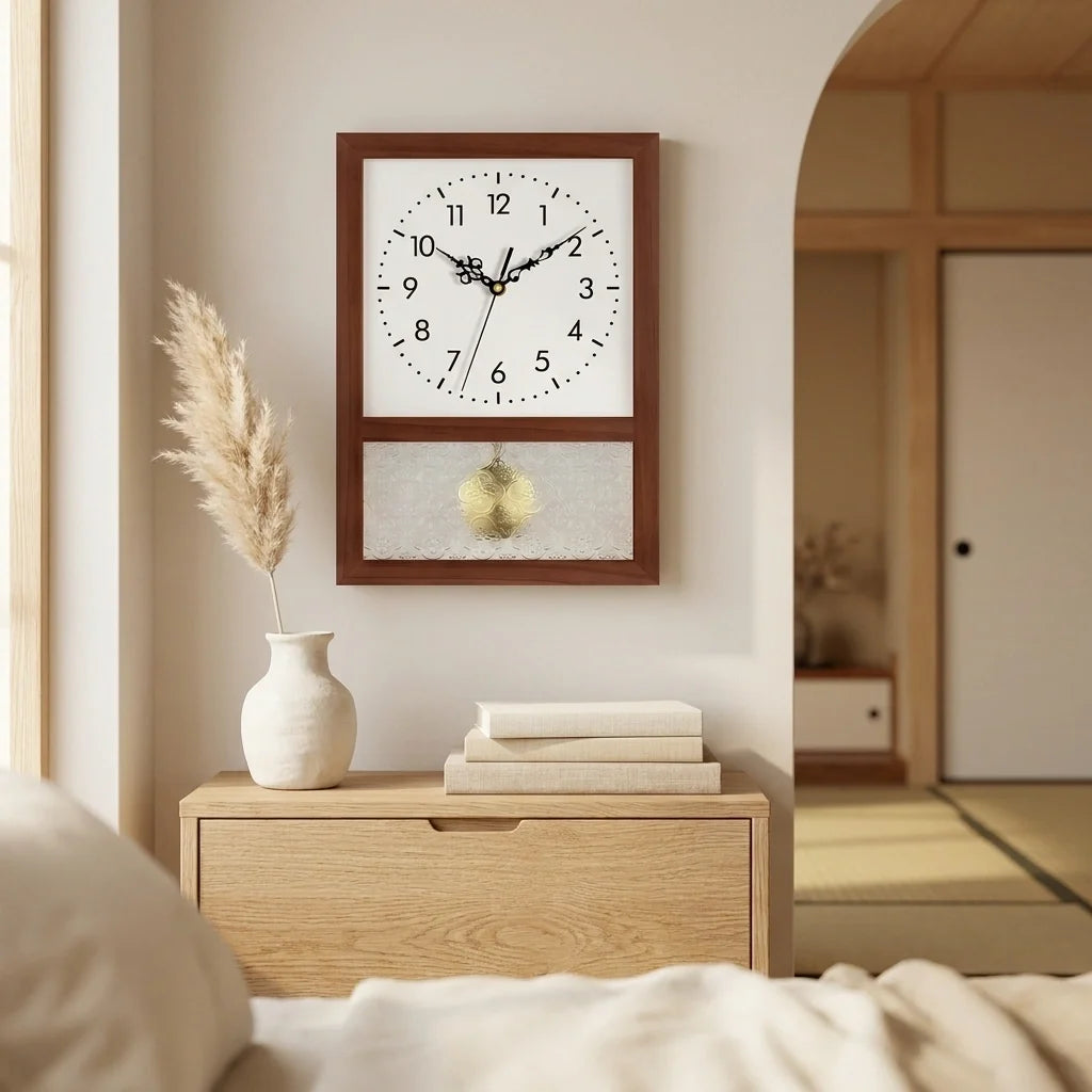 Horloge Bois Style Rétro Japonais