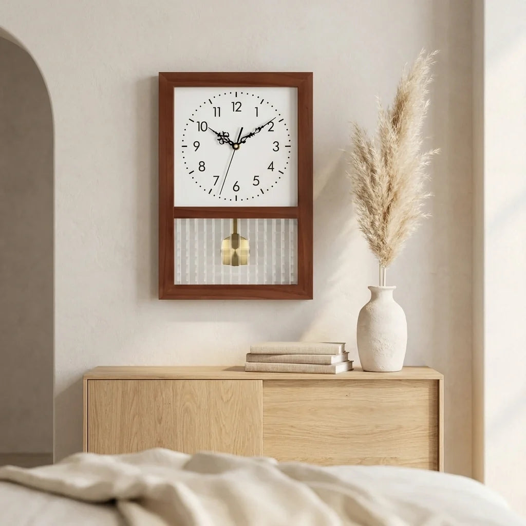 Horloge Bois Style Rétro Japonais