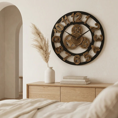 Horloge Engrenage Murale Style Industriel