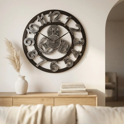Horloge Engrenage Murale Style Industriel