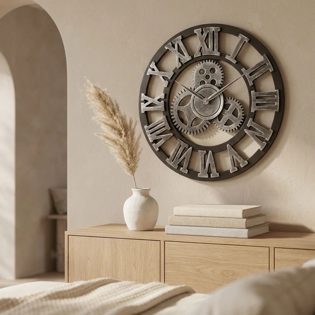 Horloge Engrenage Murale Style Industriel
