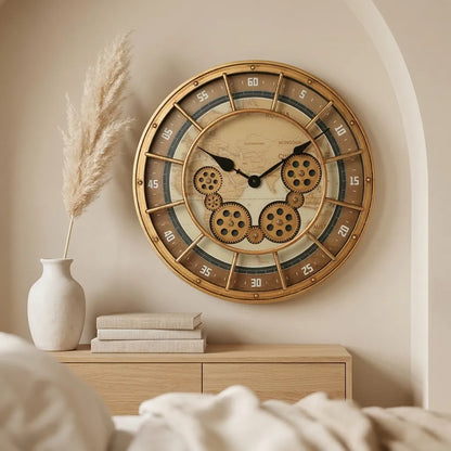 Horloge Murale Industrielle Réels Engrenages