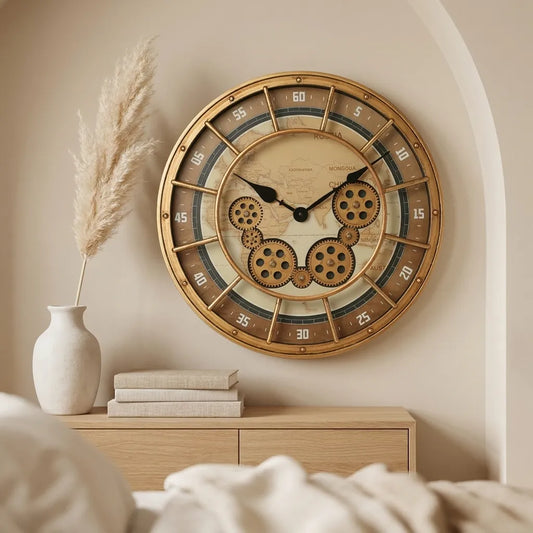 Horloge Murale Industrielle Réels Engrenages