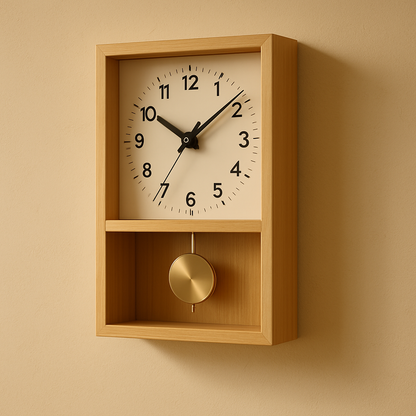 Horloge Bois Style Rétro Japonais