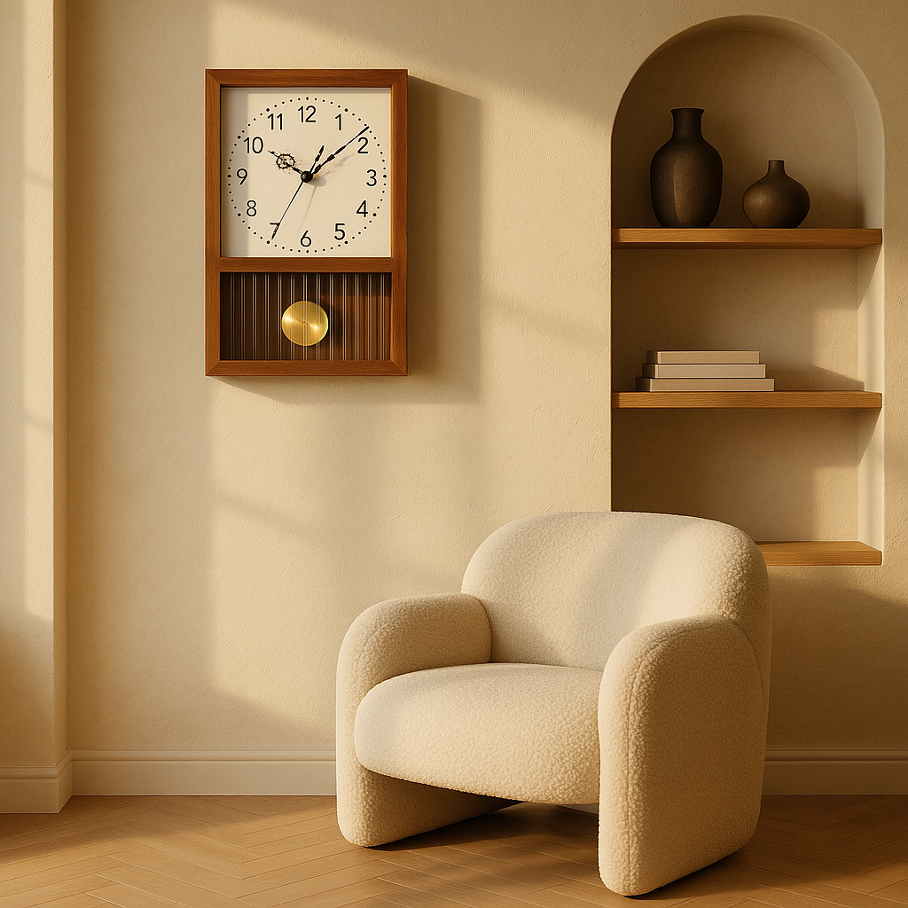 Horloge Bois Style Rétro Japonais