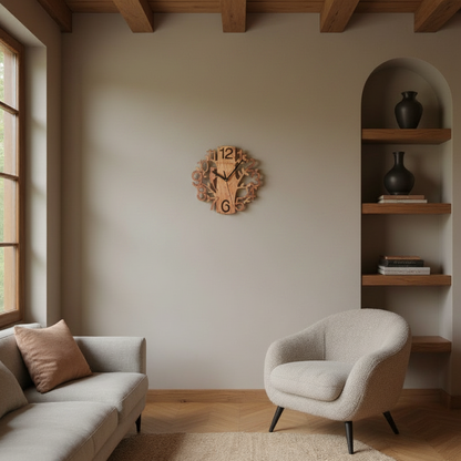 Horloge Bois Motif Oiseau