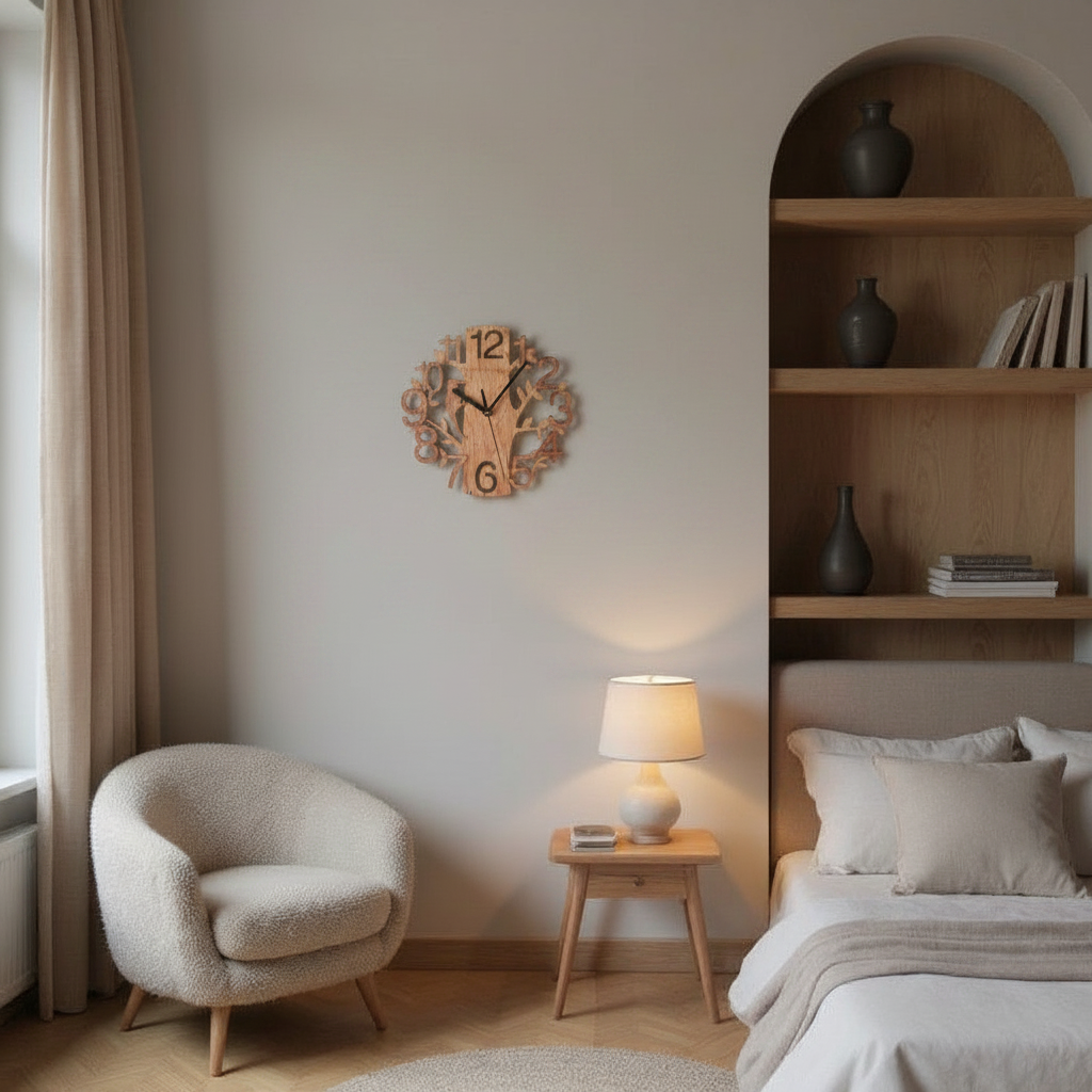 Horloge Bois Motif Oiseau