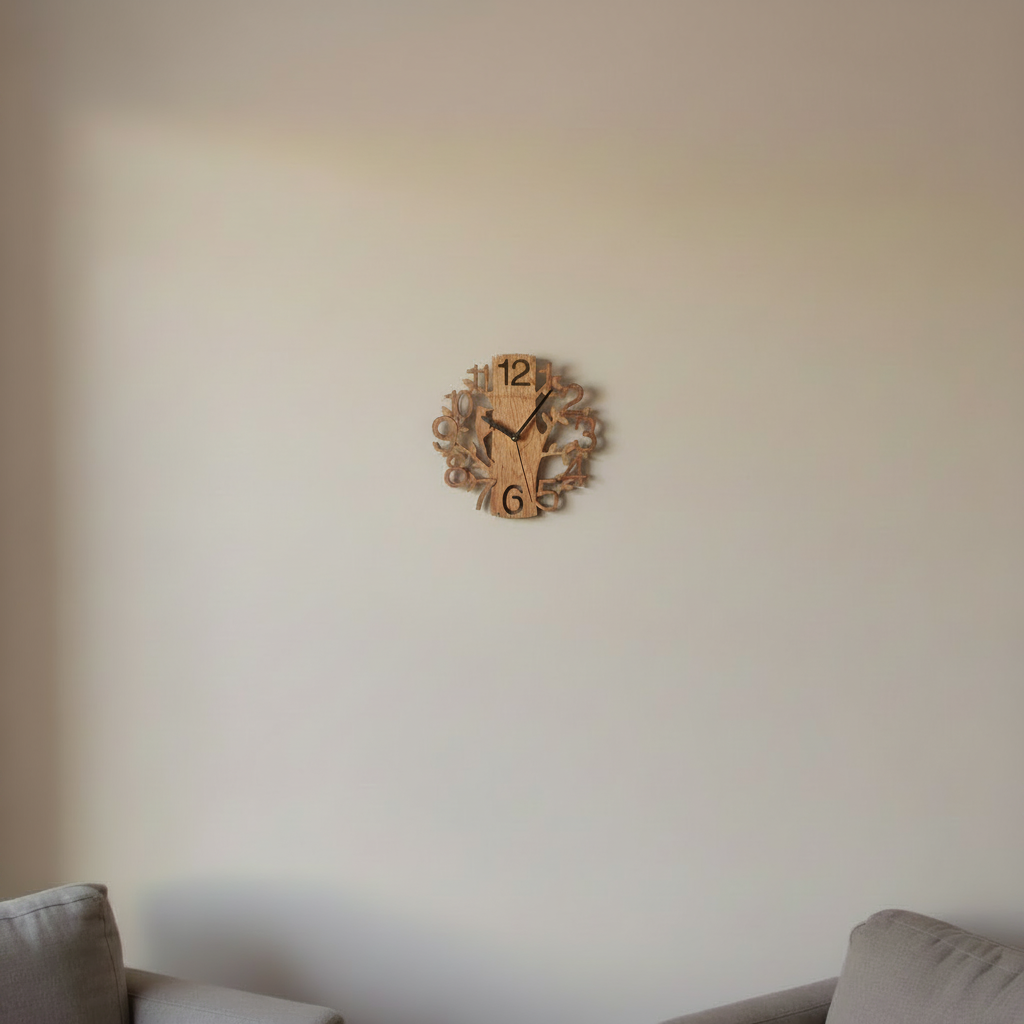 Horloge Bois Motif Oiseau