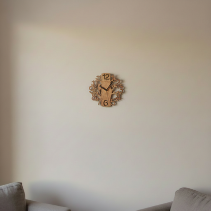 Horloge Bois Motif Oiseau