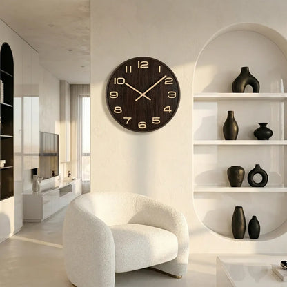 Horloge Murale Moderne Style Bois Massif